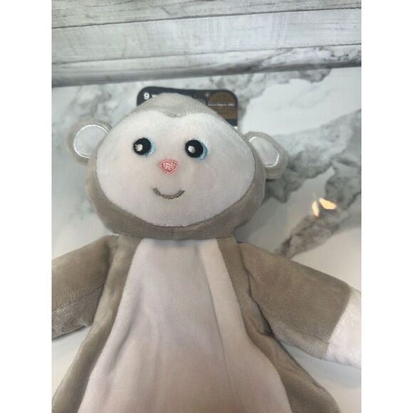 Blankets And Beyond Monkey Security Lovey Plush Gray tan white flat body toy 13" - Picture 2 of 3